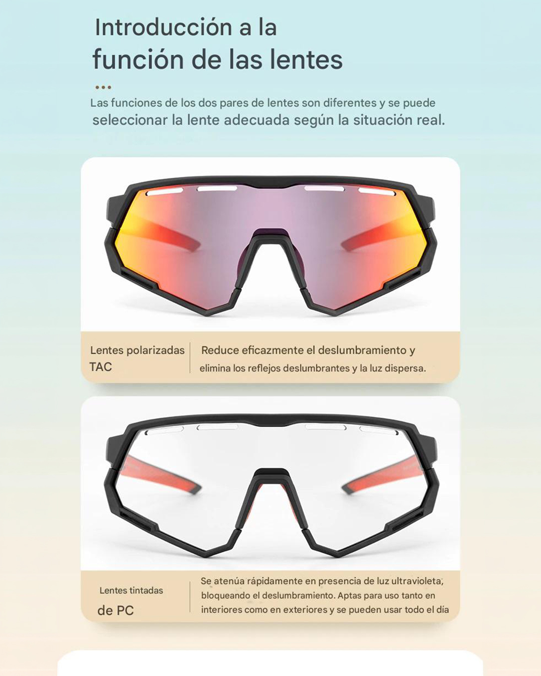 Lentes Rockbros Fotocromáticos Polarizados 2 En 1 Mod-sp246