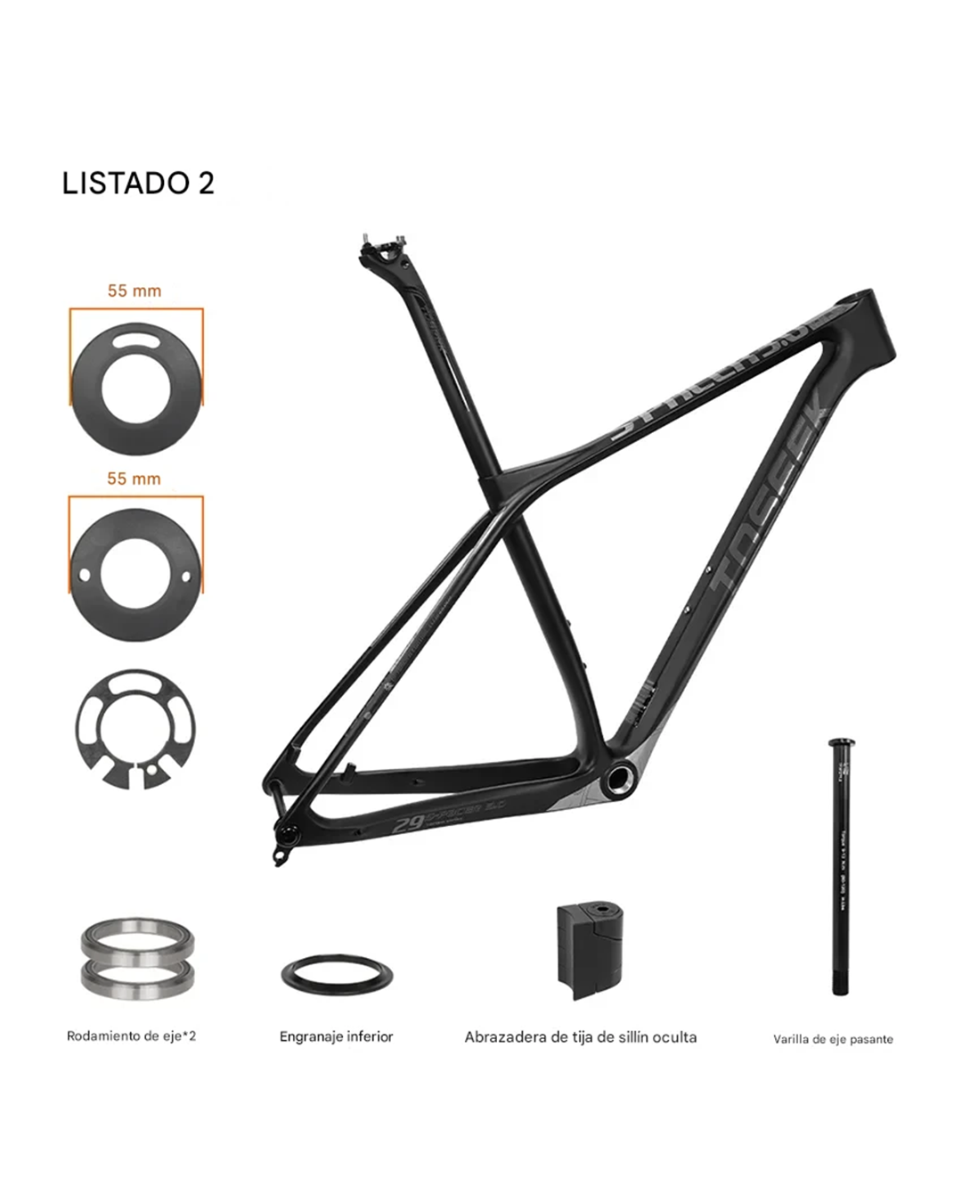 Cuadro Toseek Spacer 3.0 29 pulgadas cableado interno + Poste asiento