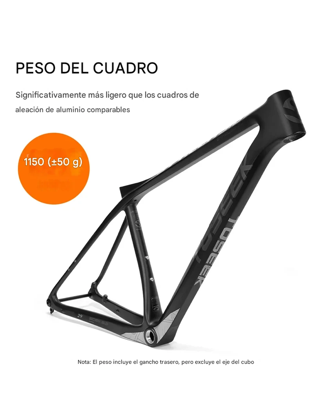 Cuadro Toseek Spacer 3.0 29 pulgadas cableado interno + Poste asiento