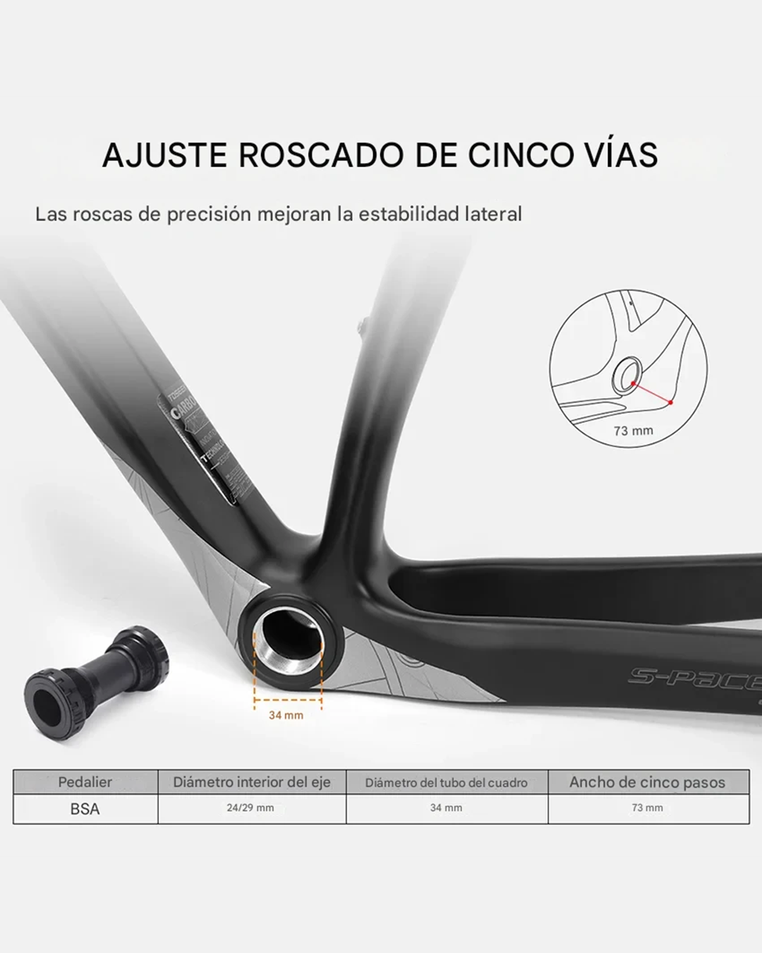 Cuadro Toseek Spacer 3.0 29 pulgadas cableado interno + Poste asiento