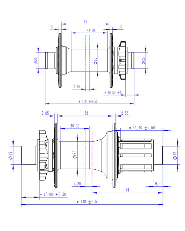 Juego Mazas ARC Eje Pasante BOOST 110/148mm Micrtospline / XD / HG