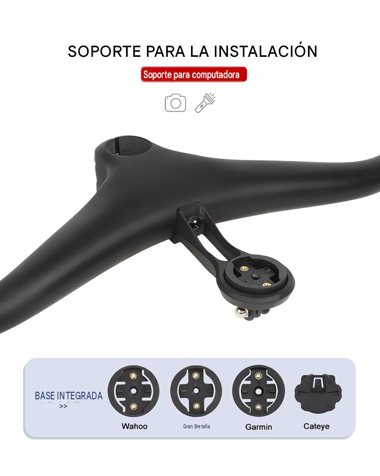 Manillar de Carbono Cableado Interno MTB Toseek MTB14