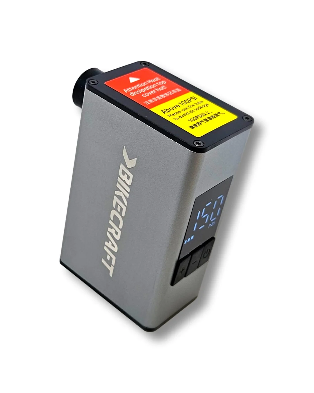 Mini Inflador Eléctrico BikeCraft A3 Max 150 PSI Pantalla LCD