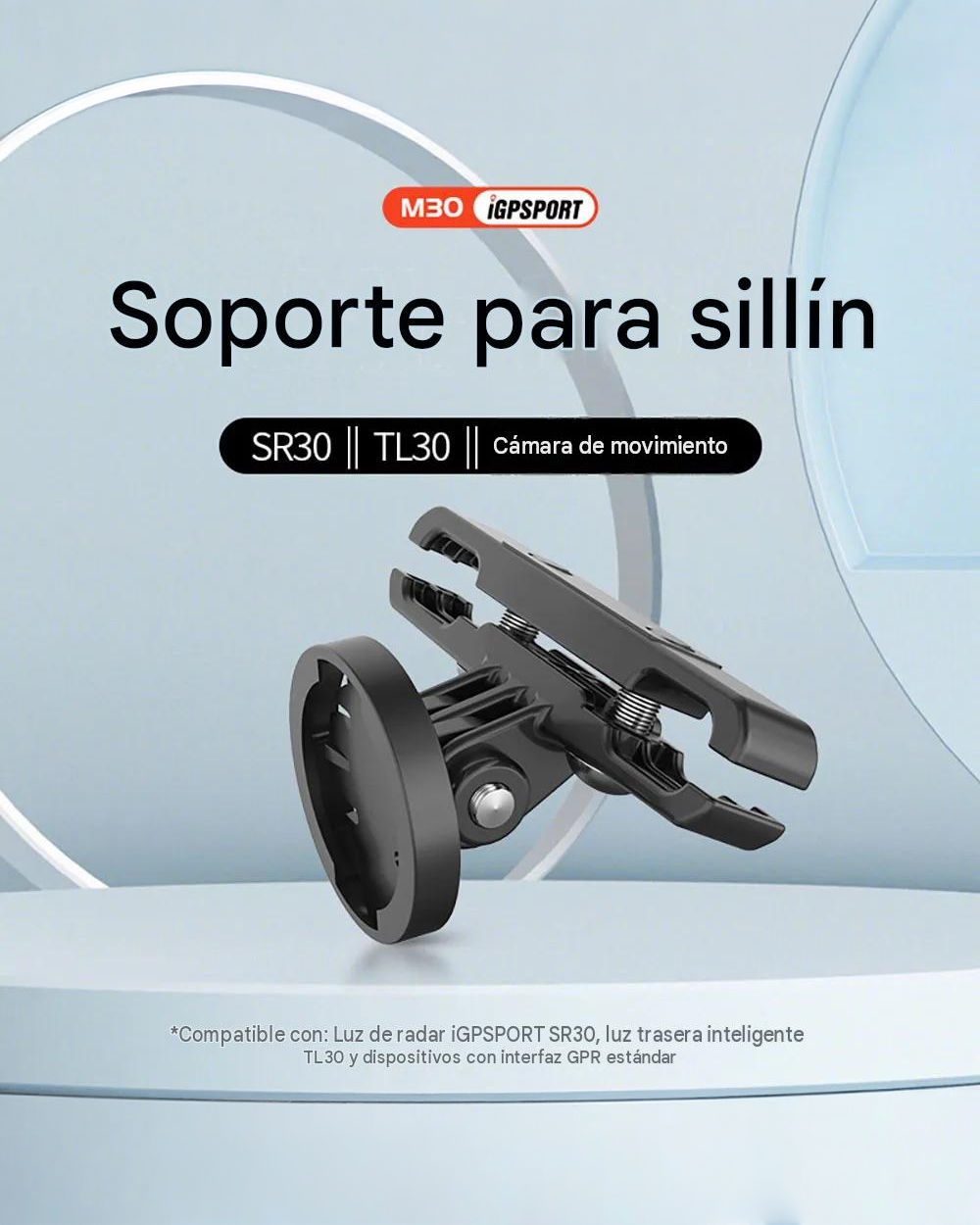 Soporte Asiento iGPSPORT M30 para GoPro SR30 TL30 y compatibles
