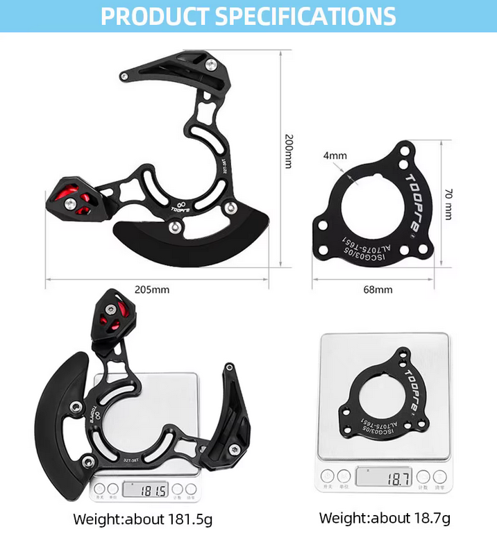 Guía Cadena Estabilizador Monoplato Toopre MTB 32T-38T ISCG03/05 - Imagen 4