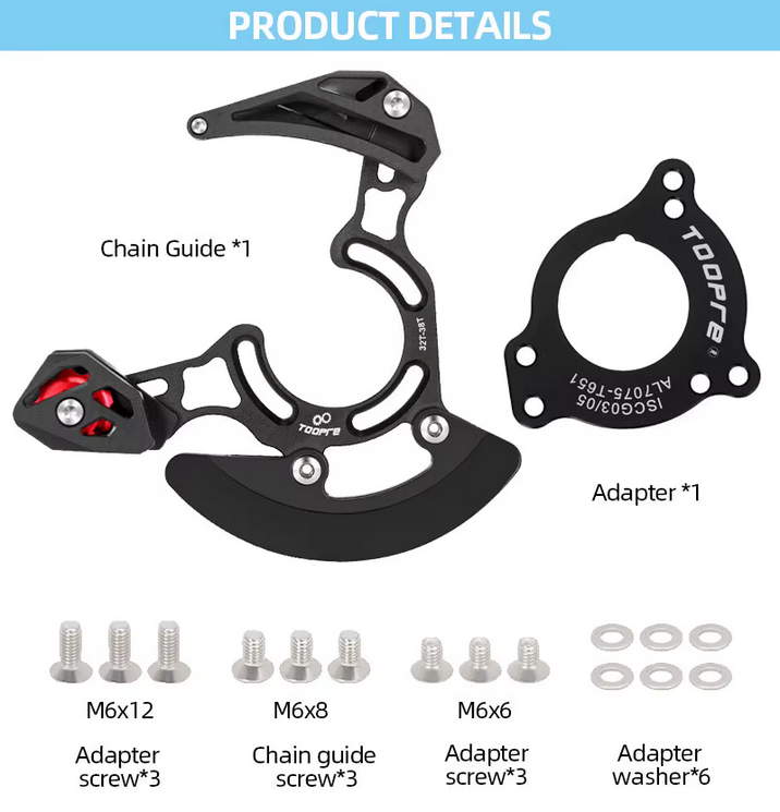 Guía Cadena Estabilizador Monoplato Toopre MTB 32T-38T ISCG03/05 - Imagen 3