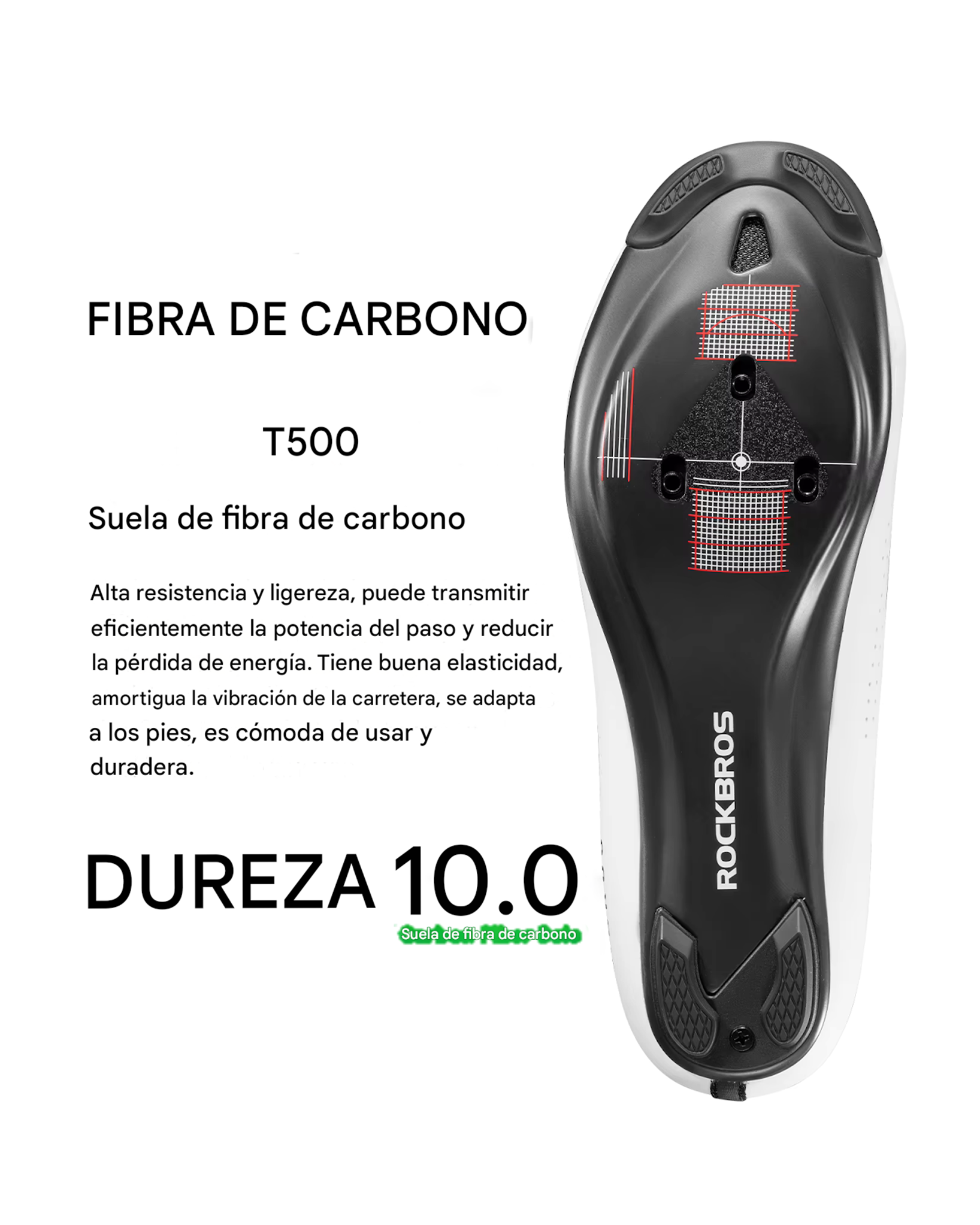 Zapatillas Rockbros Ciclismo Ruta CR5 Carbono