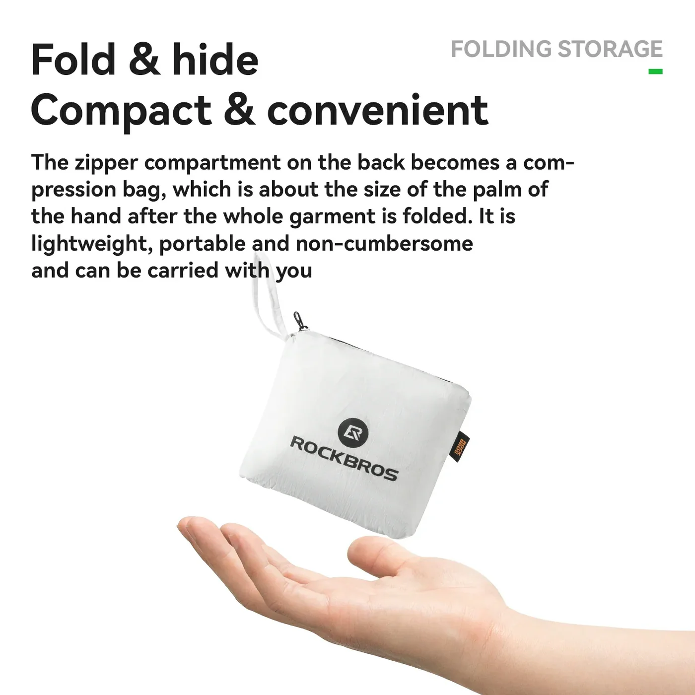 Chaqueta de Ciclismo ROCKBROS "Auto-Glow" – Fotoluminiscente, Impermeable y Ultraligera - Imagen 4