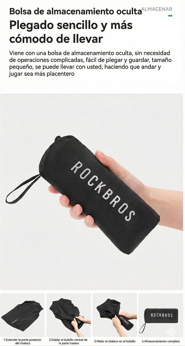 Chaleco Cortavientos de Ciclismo ROCKBROS – Ultraligero, Transpirable y Reflectante (Primavera/Verano) - Imagen 5