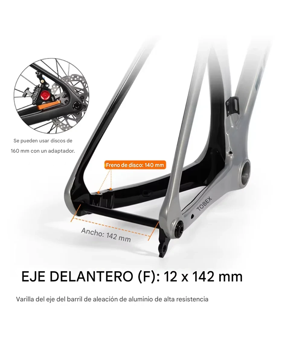 Cuadro Toseek R1 carbono cableado 100% interno (CON MANILLAR)