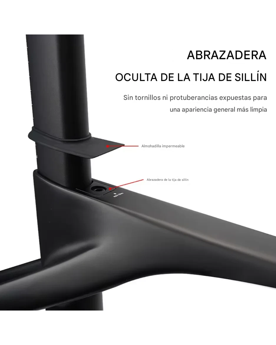 Cuadro Toseek R1 carbono cableado 100% interno (Sin Manillar)