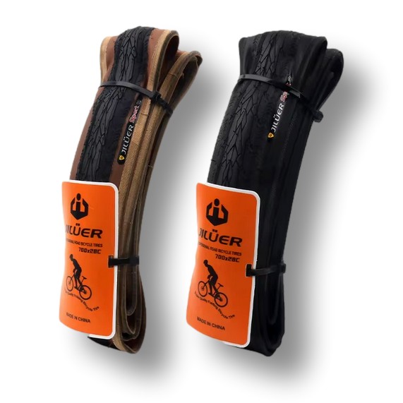 Neumático de Ruta JILUER 700c - 25mm / 28mm - Negro o Bicolor j1822 cubierta