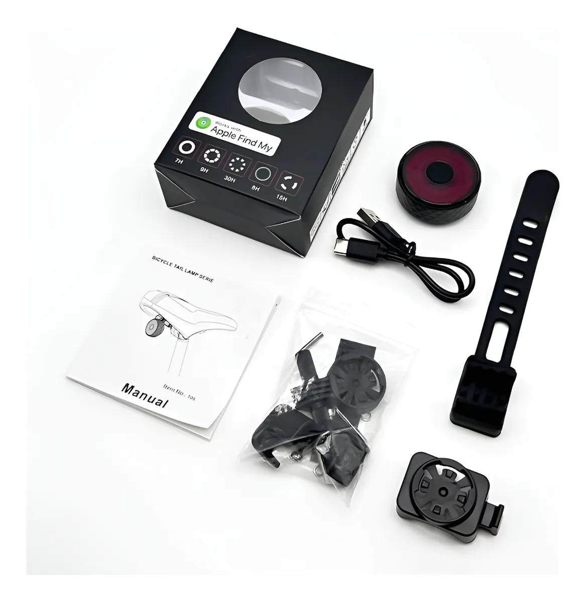 Luz Trasera con Soporte Integrado para Apple AirTag (Find My) T08 - Imagen 2