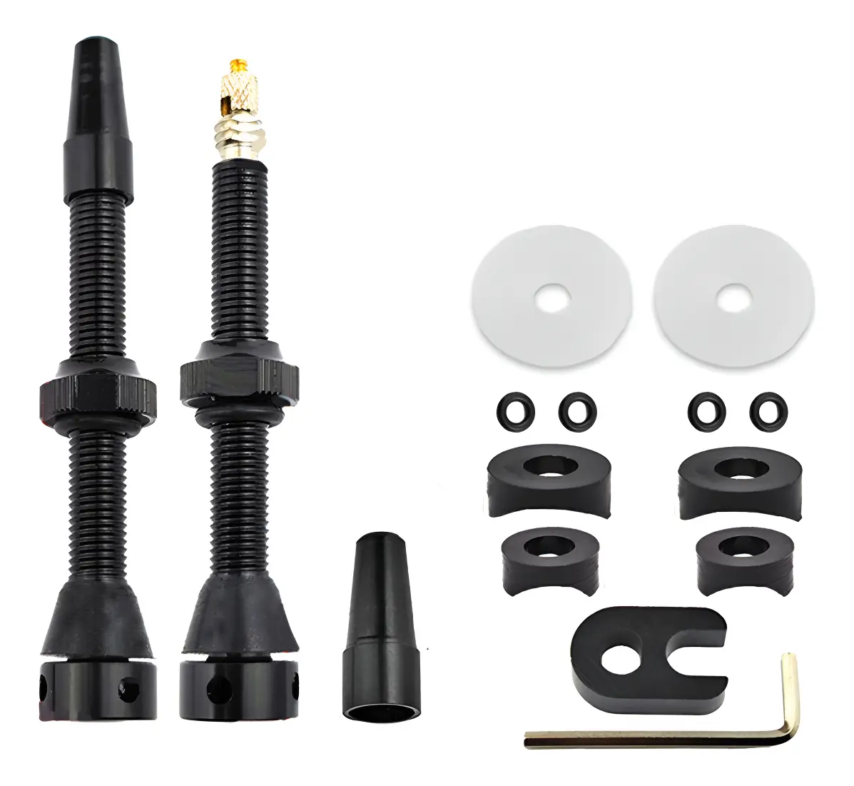 2 Válvulas Presta Tubeless 60mm/44mm | Kit de Aluminio CNC y Núcleo de Latón