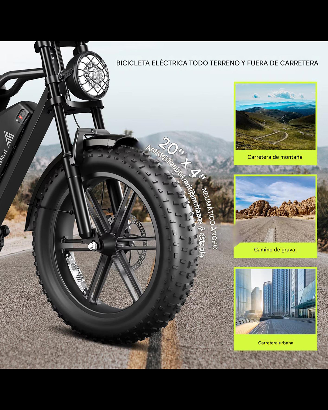 Bicicleta Eléctrica R005 Fat Tire 20″ – Motor 750W, Batería 48V 13Ah , Doble Suspensión Yeestep