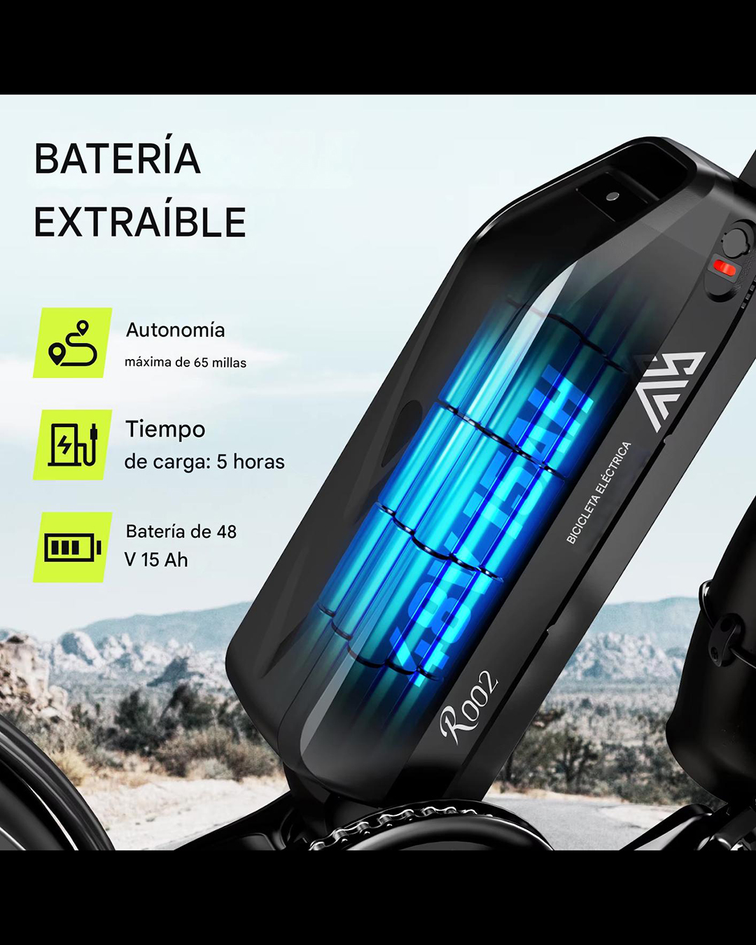 Bicicleta Eléctrica R005 Fat Tire 20″ – Motor 750W, Batería 48V 13Ah , Doble Suspensión Yeestep