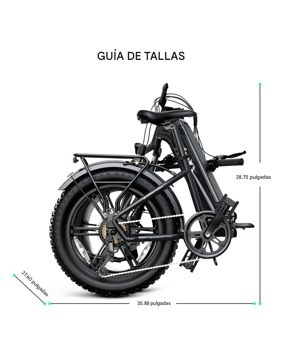 Bicicleta Eléctrica F008 Plegable Fat Tire 20″ 4×3″ – Motor 750W, Batería 48V 13Ah y Doble Suspensión Yeestep