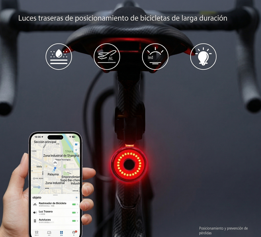 Luz Trasera con Soporte Integrado para Apple AirTag (Find My) T08 - Imagen 3
