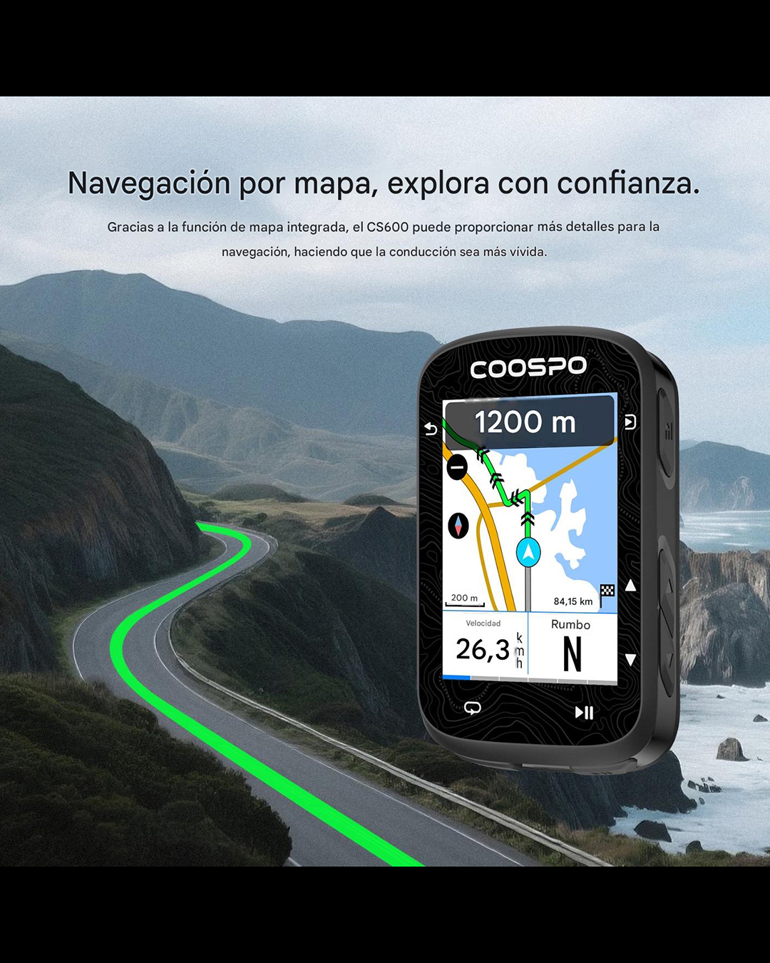 Ciclocomputadora CS600 GPS ANT+ Bluetooth Coospo