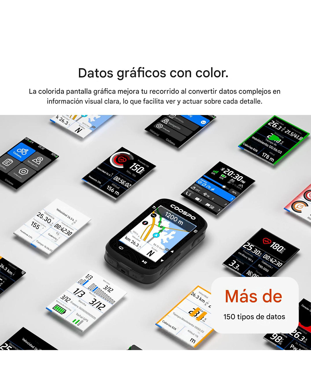 Ciclocomputadora CS600 GPS ANT+ Bluetooth Coospo