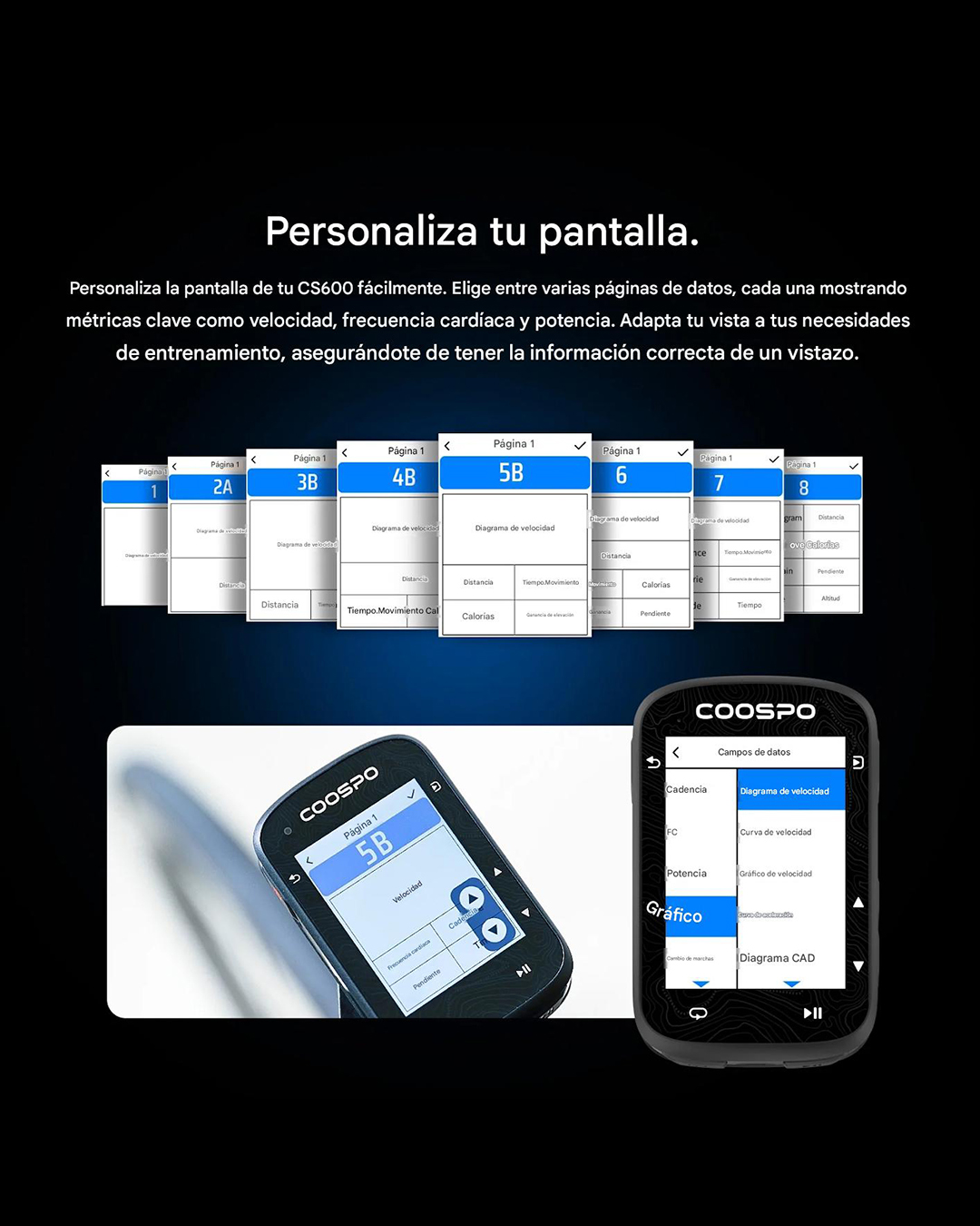 Ciclocomputadora CS600 GPS ANT+ Bluetooth Coospo