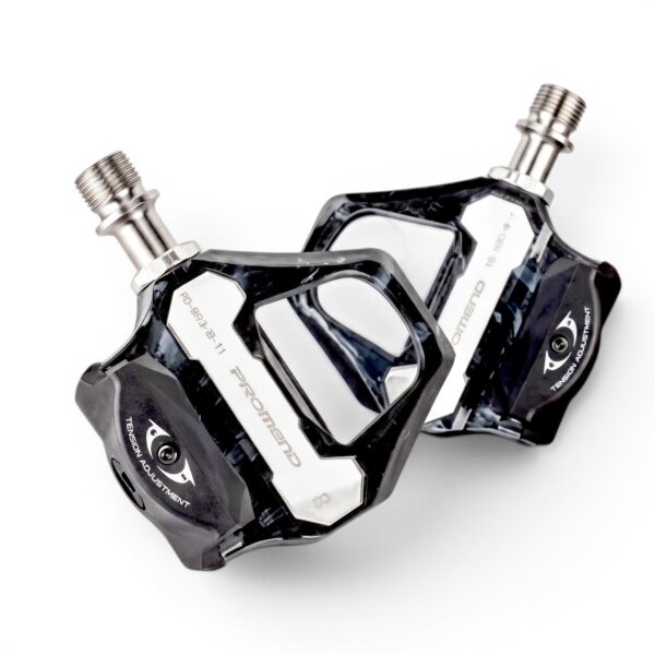 Pedales Automáticos Ruta Promend PD-R93W-TI | Carbono y Eje de Titanio (224g)