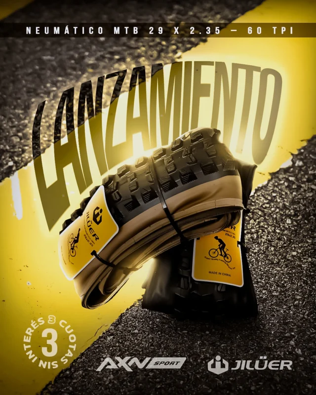 🚀 Lanzamiento: Neumático MTB Jilüer 29 x 2.35 60 TPI J1639, alto agarre y estabilidad.Para XC y trail cuando el sendero se pone técnico: más control en curvas y bajadas.🛞 29 x 2.35: huella amplia y segura
🧵 60 TPI: balance peso-resistencia
💪 Taqueado optimizado: tracción real
🔥 Hasta 65 PSI: rueda rápido en compactos
🧰 Clincher con cámara: simple y confiableEnvíos gratis en compras superiores a $49.999. 3 cuotas sin interés. 10 % de descuento por transferencia o débito. Despacho en 24 horas.¿Lo sumás a tu bici?#AXNSPORT #Ciclismo #Jilüer #NeumaticoMTB #MTB #XC #Trail #29er #Cubiertas