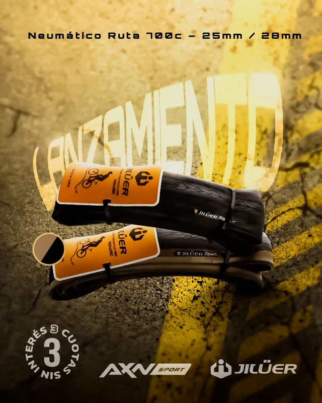 46s🚀 Lanzamiento: el neumático de ruta JILUER J-1822 listo para rodar más rápido y seguro.Para entrenamiento, ciudad o carretera: elegí 700x25c o 700x28c y sentí un andar ágil.
✅ 60 TPI: rodaje eficiente
⚖️ 291 g: liviano en cada aceleración
🛞 Clincher con cámara: simple y confiable
💨 100–120 PSI: presión para velocidad
🌧️ Banda optimizada: evacúa agua y mejora el agarre
🎨 Negro o bicolor tan wall: estilo proEnvíos gratis en compras superiores a $49.999. 3 cuotas sin interés con Visa y Mastercard. 10 % off por transferencia o débito.¿Lo sumás a tu bici en AXNSPORT?#AXNSPORT #Ciclismo #JILUER #NeumaticosRuta #Ruta #Gravel #Entrenamiento
