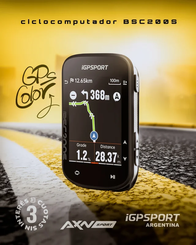 ¿Todavía no conocés la novedad exclusiva de AXNSPORT?: la Ciclocomputadora iGPSPORT BSC200 GPS. Un compañero de ruta imprescindible. 🛣️📈 Registra velocidad, altitud, pendiente, y más, todo en tiempo real.
Además, planifica y ejecuta recorridos con máxima precisión gracias a su función de navegación avanzada. ¡Con BSC200, cada ruta es un nuevo desafío! 🚀🔋 Su batería de 600 mAh te acompaña durante 30 horas, y con la aplicación iGPSPORT, podés analizar y compartir tus métricas. ¡Ideal para mejorar cada día!🎁 ¿Qué incluye? El ciclocomputador BSC200, un soporte estándar y manual de usuario. Todo pensado para que solo te preocupes de pedalear.¿Listo para llevar tu pasión por el ciclismo al próximo nivel?Llevate el tuyo ahora desde axnsport.com y pagalo en hasta 3 cuotas sin interés con tarjetas bancarias Visa y Mastercard. 💳Aprovecha descuentos por pago con transferencia bancaria o en 1 cuota con tarjeta! 😍
Envío gratuito a todo el país. Apurate mientras hay stock. 💥#Ciclismo #iGPSPORT #BSC200 #AXNSPORT #NovedadEnArgentina #iGPSPORTArgentina #AXNSPORTOK 🇦🇷