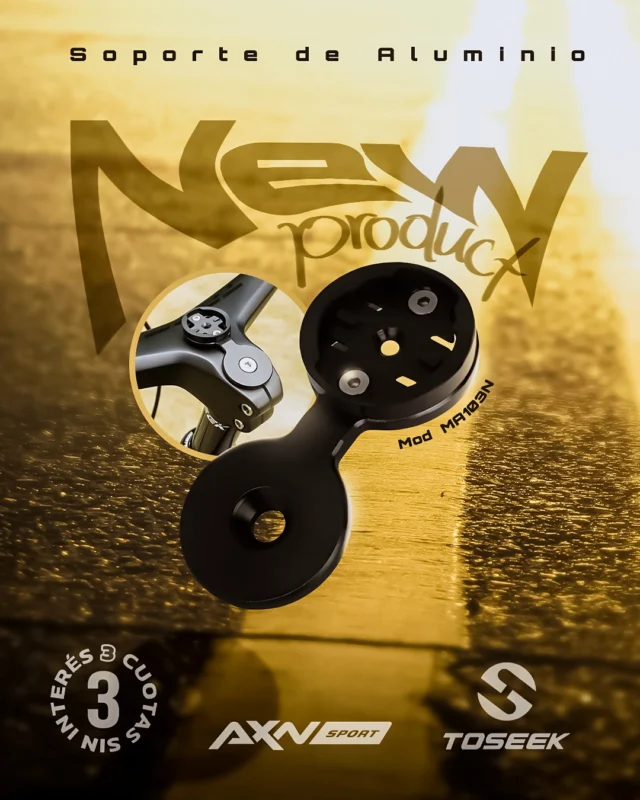 🚀 Lanzamiento: Soporte Aluminio Toseek MA103N para ciclocomputador. Cockpit limpio y lectura perfecta.Se monta en la tapa de dirección con ángulo negativo -15°, ideal para ruta o MTB.🧱 Aleación de aluminio: liviano y anticorrosión
🧩 Adaptadores incluidos: Garmin, Bryton y Wahoo
🌬️ Diseño aerodinámico: menos resistencia al viento
🪶 13,7 g: no suma pesoEnvíos gratis en compras superiores a $49.999. 3 cuotas sin interés. ¿Lo sumás en AXNSPORT?#AXNSPORT #Ciclismo #iGPSPORT #Soportes #Ciclocomputador #Ruta #MTB #BikeSetup