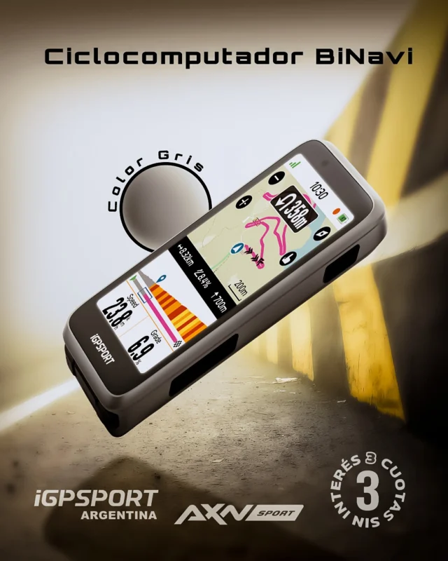 📊 BiNavi llegó para llevar tus entrenamientos a otro nivel.
Y sí, es exclusivo de AXNSPORT en Argentina 💥🚴‍♀️ Ideal para entrenamientos largos y exigentes:✔️ 35 horas de batería real con carga rápida
✔️ Pantalla táctil HD translectiva para total visibilidad
✔️ Cuerpo ultradelgado de solo 14.5 mm y 103g de peso
✔️ Migración de datos en la nube en 1 minuto desde tu ciclocomputador anterior
✔️ Compatible con todas las apps como Strava, Komoot, TrainingPeaks, Zwift🌍 ¿GPS? Más que eso:
Usa los 5 principales sistemas satelitales (GPS, BeiDou, GLONASS, GALILEO, QZSS) y posicionamiento de doble frecuencia L1+L5 para máxima precisión.🎯 Sincronizá, entrená, navegá y superate sin distracciones.💻 Ya lo encontrás en exclusiva para toda Argentina, en axnsport.comEnvío GRATIS a todo el país.
Pagalo en cuotas sin interés o accedé a descuentos por transferencia.#BiNavi #iGPSPORT #AXNSPORT #CiclismoTech #PowerData #EntrenamientoCiclismo #GPSBike #axnsportok #igpsportargentina