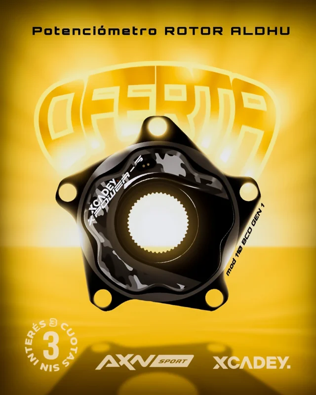 🚀 Oferta que te pone watts en la ruta: Potenciómetro Xcadey ROTOR ALDHU 110 BCD GEN 1. De $435.625 a $195.000.
Para afinar zonas y pacing con datos firmes, para palancas direct mount y platos 110BCD.⚙️ 101 g: liviano
🎯 Precisión 1,5%
🔋 150 h Li-ion
📡 ANT y Bluetooth 4.0
🕸️ Tipo araña
🚀 0-2500 W y 30-220 RPM
✅ Calibración automática
🛡️ Garantía 1 añoEnvíos gratis en compras superiores a $49.999. 3 cuotas sin interés y 10 % de descuento por transferencia o débito. ¿Lo aprovechás hoy?#AXNSPORT #Ciclismo #XCADEY #Potenciómetros #Ruta #EntrenamientoCiclismo #BikeTech