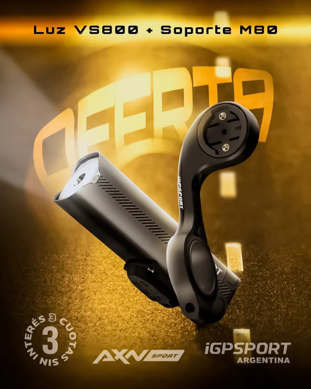 🔥🔥OFERTA POR HOY🔥🔥
COMBO: Luz Delantera Inteligente iGPSPORT VS800 con soporte M80: 800 lúmenes para que veas y te vean en serio.

Oferta por tiempo limitado en axnsport.com: ideal para entrenar de noche, salir temprano o moverte por la ciudad con más seguridad.

💡 800 lúmenes de alto brillo
🔋 4000 mAh para larga duración
📊 Predicción inteligente y nivel de batería preciso
🔦 Lente TIR y diseño óptico
📏 Alcance claro hasta 140 m
🧩 Incluye soporte manillar M80

Envíos gratis en compras superiores a $49.999. 3 cuotas sin interés. ¿La aprovechás hoy?

#AXNSPORT #Ciclismo #iGPSPORT #Luces #LuzDelantera #BikeSafety #Ruta #MTB #Gravel #Urbano
