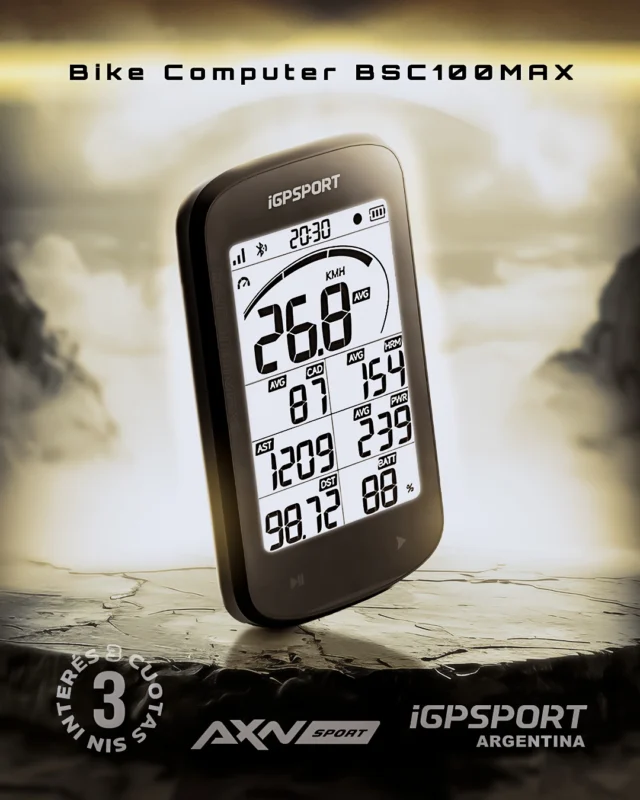 🔥 El ciclocomputador iGPSPORT BSC100MAX para ver todo, siempre.Pantalla grande y lectura impecable bajo el sol para entrenar en ruta, MTB o gravel sin perder datos.
📺 Pantalla 3,0'' transflectiva FSTN: alto contraste
⚖️ 68 g y 12,7 mm: liviano y aerodinámico
🛰️ GNSS completo: posicionamiento rápido
🔋 Hasta 40 h de batería, carga USB-C
💧 IPX7: listo para lluviaEnvíos gratis en compras superiores a $49.999. 3 cuotas sin interés. 10 % de descuento por transferencia o débito. Despacho en 24 horas.¿Lo sumás a tu bici?#AXNSPORT #Ciclismo #iGPSPORT #Ciclocomputador #GPS #MTB #Ruta #Gravel