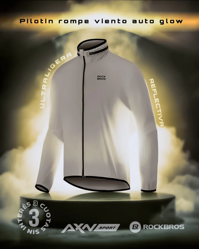 Rompeviento ROCKBROS Auto-Glow: visibilidad cuando baja la luz.

Cortaviento y repelente al agua; se carga con luz y brilla en la oscuridad.

✨ Auto-Glow sin baterías
🪶 Ultraligero y plegable (bolsillo, tamaño palma)
🌧️ Listo para cambios de clima
🧵 Nailon 20D transpirable + protección solar
🧢 Capucha oculta + dobladillo antideslizante 360°

Envío gratis | 3 cuotas s/interés | 10% off transf./débito | despacho 24 hs.

Lo pedís en axnsport.com!

#AXNSPORT #Ciclismo #ROCKBROS #RompevientoCiclismo #Ruta #MTB #Grave