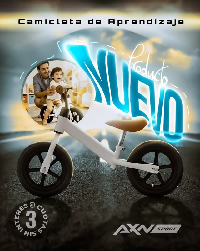 🔥🔥 Lanzamiento 🔥🔥

La camicleta de equilibrio lista para que tu peque gane confianza sobre ruedas.

Ideal para aprender balance antes de pasar a los pedales, con control y comodidad en cada paseo.

✅ Cuadro de acero al carbono: firme y durable
🛡️ Dirección con límite de giro: más seguridad
🛞 Ruedas macizas EVA 8”: silenciosas, no rayan y no se inflan
⚖️ Peso 2,5 kg: fácil de llevar
📏 Soporta hasta 30 kg
🪑 Asiento suave y ajustable: crece con ellos

Envíos gratis en compras superiores a $49.999. 3 cuotas sin interés. 10 % off por transferencia o débito. ¿La sumás al carrito?

#AXNSPORT #Ciclismo #Dewo #BicicletaDeEquilibrio #KidsBike #BikeLife #Rodado8 #FamiliaEnBici