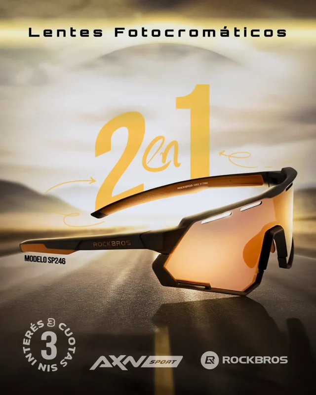 Los Lentes Rockbros Fotocromáticos Polarizados 2 En 1 Mod-sp246 para ver claro en todo clima.

En ruta, MTB o ciudad: cambiá de lente según la luz y seguí.

😎 Polarizada TAC: menos deslumbramiento y reflejos (Cat.3, 15,22%)
🌥️ Fotocromática PC: se oscurece con UV, uso interior y exterior
🧩 Bisel inferior desmontable: marco completo o medio
🧱 Marco TR90
⚖️ 29 g polarizado, 31 g fotocromático

Envíos gratis en compras superiores a $49.999. 3 cuotas sin interés con Visa y Mastercard. 10 % de descuento por transferencia o débito. ¿Te los llevá#gravel 

#AXNSPORT #Ciclismo #ROCKBROS #LentesCiclismo #MTB #Ruta #Gravel