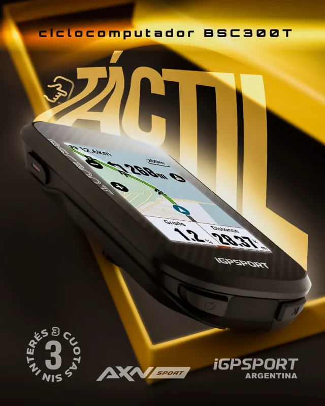🔥 Navegación y Tecnología táctil al Servicio de Tu Ruta 🚴‍♂️
¿Ya conocés el nuevo iGPSPORT BSC300T táctil? Es la herramienta definitiva para llevar tu ciclismo al próximo nivel.

🛰️ Navegación Inteligente:
✔ Cobertura GPS global con 5 satélites (GPS, GLONASS, GALILEO, BEIDOU y QZSS).
✔ Mapas offline: Descargá tus rutas favoritas y recibí avisos de giro.
✔ Redirección automática si te desviás del camino.

📊 Análisis Avanzado:
✔ Más de 130 métricas de rendimiento: velocidad, cadencia, calorías, distancia, altitud, temperatura y más.
✔ Conectividad total con sensores de velocidad, frecuencia cardíaca, cadencia y medidores de potencia.

🔋 Batería Poderosa: Hasta 45 horas de duración con carga rápida Type-C. ¡Olvidate de quedarte sin energía!

Llevate el tuyo ahora con 3 cuotas sin interés con tarjetas Visa y Mastercard. 💳
👉 Descuento extra con pago por transferencia bancaria o en 1 pago con tarjeta de débito/crédito.

🚚 Envío GRATIS a todo el país.

¡Transformá tu experiencia en la bici hoy!

#iGPSPORTBSC300T #ciclocomputadora #TecnologíaDeVanguardia #AXNSPORT #CiclismoArgentino #NavegaciónPrecisa #igpsportargentina #axnsportok #igpsport
