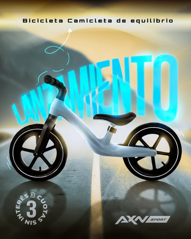 🔥Lanzamiento exclusivo: Camicleta de equilibrio XERVEI en nylon, lista para aprender balance sin vueltas.
Para peques que quieren rodar seguros, en casa o plaza.

🧱 Cuadro de nylon: sin óxido
🪶 3,5 kg: liviana
✅ Soporta hasta 40 kg
🛞 Ruedas 12” inflables con cámara
🧲 Neumáticos antideslizantes
🔧 Asiento ajustable

Envíos gratis en compras superiores a $49.999. 3 cuotas sin interés y 10% de descuento por transferencia o débito. Despacho en 24 horas.
¿La querés? La tenés en AXNSPORT.COM!

#AXNSPORT #Ciclismo #XERVEI #Camicleta #BicicletaDeEquilibrio #Rodado12