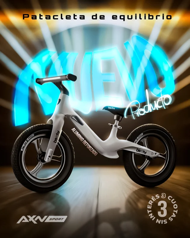 🔥 Lanzamiento: la Camicleta Patacleta de equilibrio con luz y ruedas de 12” para aprender con confianza.

Ideal para desarrollar equilibrio y coordinación sin pedales, con manejo estable y cómodo.

✨ Luz integrada
🪶 Cuadro de aluminio ligero y resistente
🛞 Ruedas neumáticas con tracción y amortiguación
📏 Altura ajustable
🦶 Reposapiés extra ancho y diseño ergonómico

3 cuotas sin interés, 10 % de descuento por transferencia o débito y envíos gratis en compras superiores a $49.999.

¿La elegís en AXNSPORT.COM?

#AXNSPORT #Ciclismo #Camicleta #BicicletaDeEquilibrio #BiciInfantil #BalanceBike #KidsBike