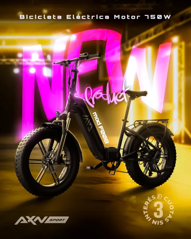 🔥Lanzamiento AXNSPORT: la Bicicleta Eléctrica Yeestep Foo8 lista para llevar tus salidas más lejos.

Ideal para ciudad, tierra o arena. Potencia, confort y control en cada pedaleada.

⚡ Motor 750W nominal y hasta 46 km/h
🔋 Batería 48V 13Ah extraíble
🛞 Rodado 20” x 4.0/3” Fat Tire
🛠️ Doble suspensión y frenos a disco
📺 Pantalla LCD y 7 velocidades

No necesita permiso de conducir o seguro!!

Envíos gratis en compras superiores a $49.999. 3 cuotas sin interés y 10 % de descuento por transferencia o débito.

¿Ya viste este lanzamiento en la web?

#AXNSPORT #Ciclismo #Yeestep #BicicletaElectrica #EBike #FatTire #MTB #MovilidadUrbana