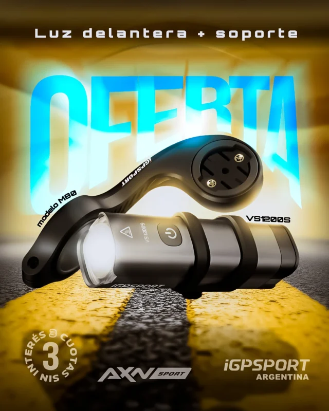 🔥 OFERTA COMBO

Salí de noche con confianza: la iGPSPORT VS1200S ilumina y se adapta sola.

Para ruta, MTB o ciudad, te da potencia y control desde tu ecosistema iGPSPORT.

💡 1200 lúmenes + lente TIR: haz parejo
🌗 Sensor inteligente: ajusta según la luz
🔗 Conexión con ciclocomputador + App
🔋 4000 mAh USB-C: hasta 70 h en flash bajo
🌧 IPX6 + 150 m de alcance
🧩 Incluye soporte M80

🚚 Envío gratis en pedidos mayores a $49.999 | 💳 3 cuotas sin interés | ⏱ Despacho 24 hs.

¿La sumás al manillar? Encontrala ahora en AXNSPORT.COM

#AXNSPORT #Ciclismo #iGPSPORT #LuzDelantera #LucesBici #SeguridadVial #MTB #Ruta #Gravel