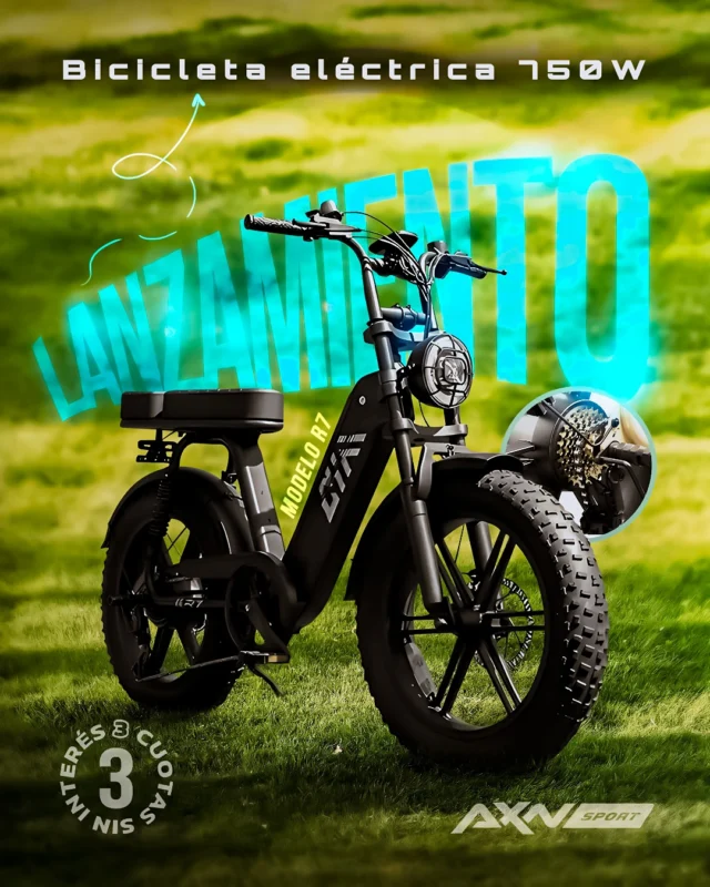 🔥Lanzamiento: la Bicicleta Eléctrica Yeestep R7 Fat Tire 20” lista para ir más lejos.

Motor 750W, batería 48V 13Ah y doble suspensión para ciudad, arena o montaña.

⚡ Hasta 52 km/h
🔋 Batería extraíble con llave
🛞 Rodado 20” x 4.0 para más agarre
🛑 Frenos de disco para control
🔄 3 modos de conducción

En AXNSPORT: envíos gratis desde $49.999, 3 cuotas sin interés, hasta 12 cuotas fijas y 10 % por transferencia. ¿La llevás a tu próxima aventura?

#AXNSPORT #Ciclismo #Yeestep #BicicletaEléctrica #EBike #FatTire #DobleSuspensión #MovilidadEléctrica