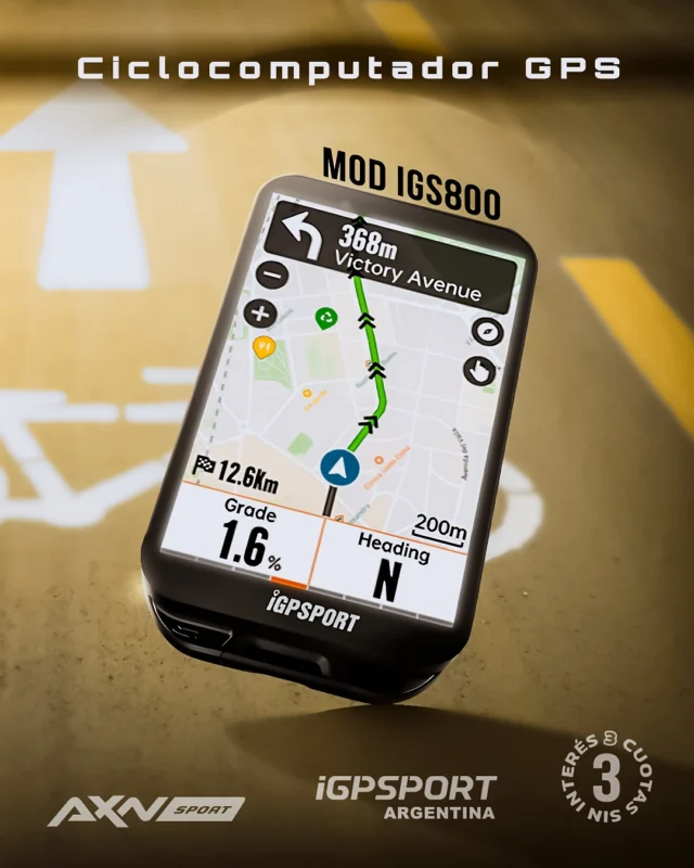 🚴 ¡Revolucioná tu entrenamiento con el iGPSPORT IGS800! 🚴

¿Estás listo para llevar tu ciclismo al próximo nivel? El Ciclocomputador iGS800 te ofrece 50 horas de uso continuo y una pantalla táctil a color de 3,5 pulgadas. Monitoreá tu condición física en tiempo real, analizá el efecto de tu entrenamiento y seguí tu recuperación de salud.

Conectividad total: ANT+/BLE, WiFi, y más. Compatible con Strava Live Segments y ClimbPro. ¡Todo lo que necesitás para mejorar tu rendimiento!

Llevate el tuyo ahora antes que nadie, desde nuestra tienda online y pagalo en 3 cuotas sin interés con tarjetas bancarias Visa y Mastercard. 💳

Aprovecha descuento de 10% por pago con transferencia bancaria o en 1 cuota con tarjeta de débito y crédito! 😍

Envío GRATUITO a todo el país.
Apurate mientras hay stock. 💥

No te conformes con menos. ¡Exclusivo en AXNSport.com para toda la Argentina! 🇦🇷🌟

👉 #iGPSPORT #Ciclocomputador #Ciclismo #EntrenamientoInteligente #Strava #ClimbPro #RendimientoCiclista #iGPSPORTArgentina #AXNSPORT #AXNSportok