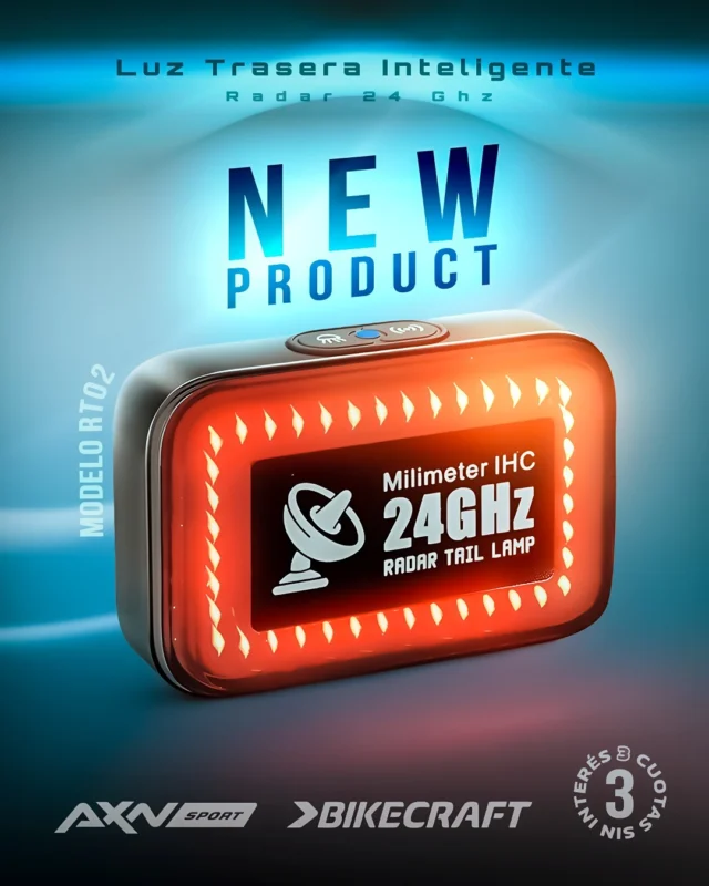 🔥 Lanzamiento: la luz trasera inteligente con radar que te da más seguridad en cada salida.

La BikeCraft RT02 24GHz detecta vehículos y alerta en ruta o pelotón.

🔴 Radar 24GHz: hasta 60 m.
🔊 1 y 2 beeps: aviso temprano o crítico.
💡 40 LEDs COB: visibilidad a 500 m.
🛑 Luz de stop: respuesta automática al frenar.
⚙️ IP64, aluminio, USB-C, 54 g y 3 a 6 h.

Envíos gratis desde $49.999, 3 cuotas sin interés, 10% por transferencia y despacho en 24 h. 

Encontrala ahora, y llevala antes que se agote en AXNSPORT.COM 💪

#AXNSPORT #Ciclismo #BikeCraft #LuzTrasera #RadarBike #Ruta #MTB