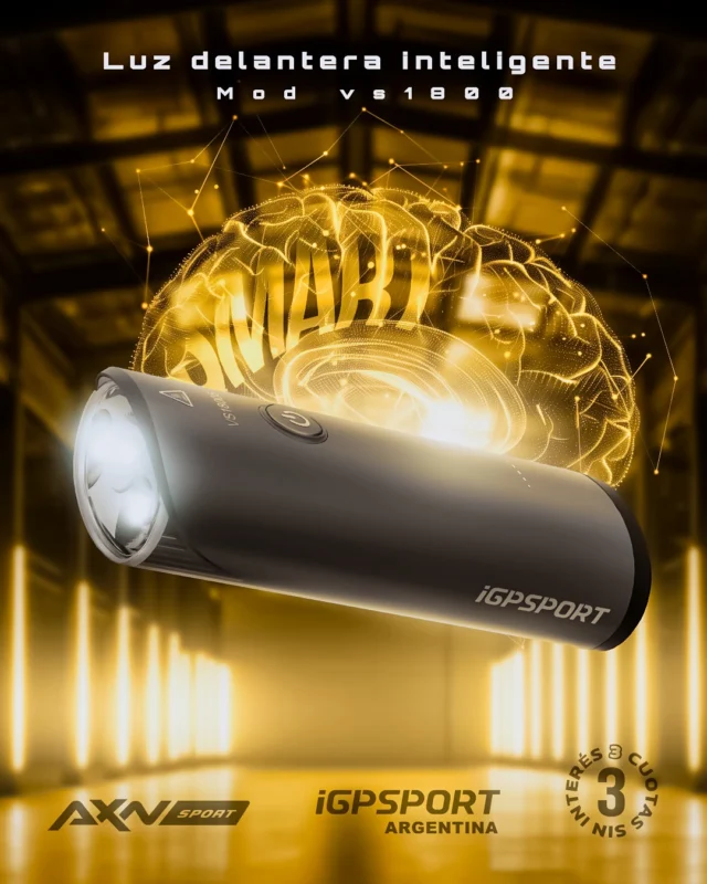 Increíble: iGPSPORT VS1800, la luz delantera inteligente más potente de la marca. 🌙

💡 1.800 lúmenes reales para que tus entrenamientos nocturnos sean seguros, visibles y eficientes.
🔋 Batería de 6.000 mAh: más de 120 horas de autonomía según el modo.
📱 Control desde tu ciclocomputador o app iGPSPORT
🌧️ IPX6 resistente al agua
⚠️ Corte de haz y modo SOS: evitá deslumbrar a otros y obtené ayuda en emergencias.
🔌 Carga rápida por USB-C + función PowerBank.

La VS1800 no solo alumbra: piensa por vos.
Ajuste de brillo automático, encendido por movimiento, previsión de batería en pantalla… todo pensado para los que pedalean en serio.

🔥 Ya disponible en www.axnsport.com
💳 Pagala en 3 cuotas sin interés con tarjetas Visa y Mastercard.
💰 Descuentos por transferencia o pago único.
📦 Envío GRATIS a todo el país.

#iGPSPORT #AXNSPORT #igpsportargentina #axnsportok #VS1800 #LuzInteligente #CiclismoNocturno #MTBArgentina #SeguridadCiclista #TecnologíaEnRuta #BikeGear #CiclismoArgentina