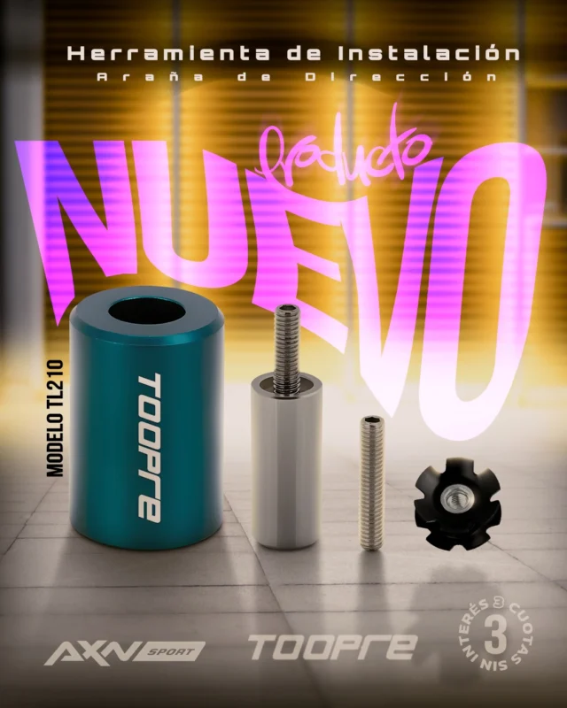 🔥 Nuevo en AXNSPORT: la herramienta de instalación de araña Toopre TL210, precisión CNC para un montaje recto desde el primer golpe.

Ideal para taller o mantenimiento en casa. Alinea la araña y cuida el interior del tubo.

🎯 Guía de precisión: evita torceduras.
🔩 Aluminio y acero inoxidable 304.
⚙️ CNC y anodizado: más durabilidad.
📏 Compatible con 22.2, 25.4 y 28.6 mm.
🧰 Incluye cuerpo, vástago y tornillo de repuesto.

Lanzamiento con 10% off por transferencia, 3 cuotas sin interés y envíos gratis en compras superiores a $49.999. 

¿Ya la sumaste a tu taller? 

#AXNSPORT #Ciclismo #Toopre #Herramientas #BikeTools #MTB #Ruta