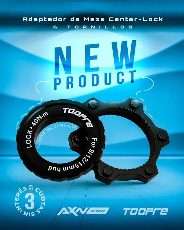 🔥 Lanzamiento del Adaptador de Maza Toopre Center Lock a 6 tornillos, listo para una conversión precisa, liviana y segura.

Ideal para mazas Center Lock cuando buscás montar disco de 6 tornillos con una solución firme y fácil de instalar.

🔩 Aluminio CNC de alta resistencia
🪶 Peso: 26 g
📏 Medidas visibles: 30,8 mm y 44 mm
🛡️ Incluye tapa de cierre de seguridad
⚙️ Diseñado para mazas Center Lock

Envíos gratis en compras superiores a $69.900. 3 cuotas sin interés, hasta 12 cuotas fijas y 10 % off por transferencia o débito.

Sumalo hoy a tu bici y compralo ahora en AXNSPORT.

#AXNSPORT #Ciclismo #Toopre #Mazas #Componentes #MTB #Ruta #BikeTools