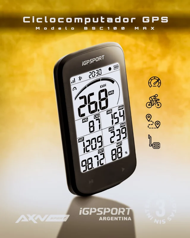 El ciclocomputador iGPSPORT BSC100MAX para ver todo, siempre.

Pantalla grande y lectura impecable bajo el sol para entrenar en ruta, MTB o gravel sin perder datos.
📺 Pantalla 3,0'' transflectiva FSTN: alto contraste
⚖️ 68 g y 12,7 mm: liviano y aerodinámico
🛰️ GNSS completo: posicionamiento rápido
🔋 Hasta 40 h de batería, carga USB-C
💧 IPX7: listo para lluvia

Envíos gratis en compras superiores a $69.900. 3 cuotas sin interés. 10 % de descuento por transferencia o débito. Despacho en 24 horas.

¿Lo sumás a tu bici?

#AXNSPORT #Ciclismo #iGPSPORT #Ciclocomputador #GPS #MTB #Ruta #Gravel