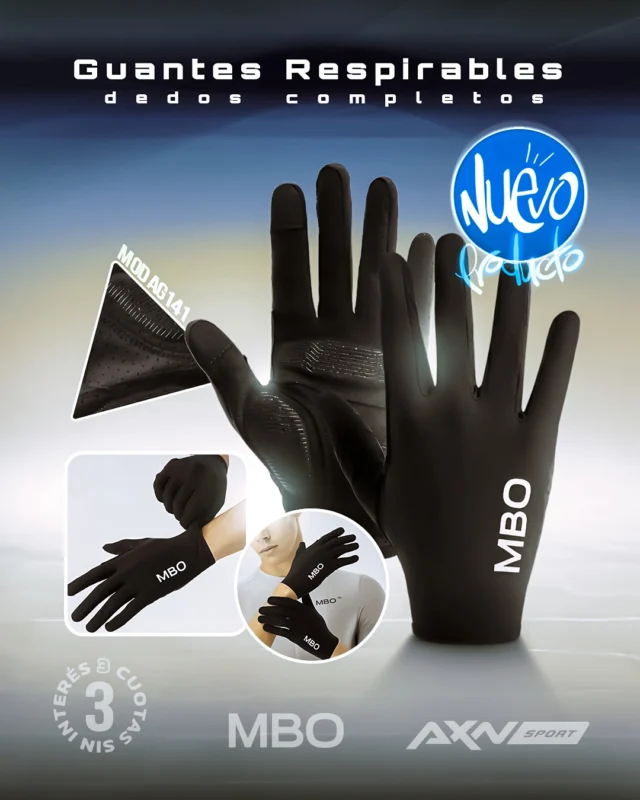Lanzamiento AXNSPORT: guantes MBO AG141 para controlar cada salida.

Dedos completos, respirables y livianos para ruta, MTB o gravel.

🧤 Tejido respirable: manos frescas
🛡️ Absorción de impactos: más confort
⚖️ 40 g ± 5 g: sensación liviana
🌡️ Rango 10° a 22°C
🤲 Palma con poliéster y spandex: mejor ajuste

Envíos gratis en compras superiores a $69.900, 3 cuotas sin interés y 10 % off por transferencia o débito.

Compralos en AXNSPORT.

#AXNSPORT #Ciclismo #MBO #GuantesCiclismo #MTB #Ruta #Gravel #BikeWear